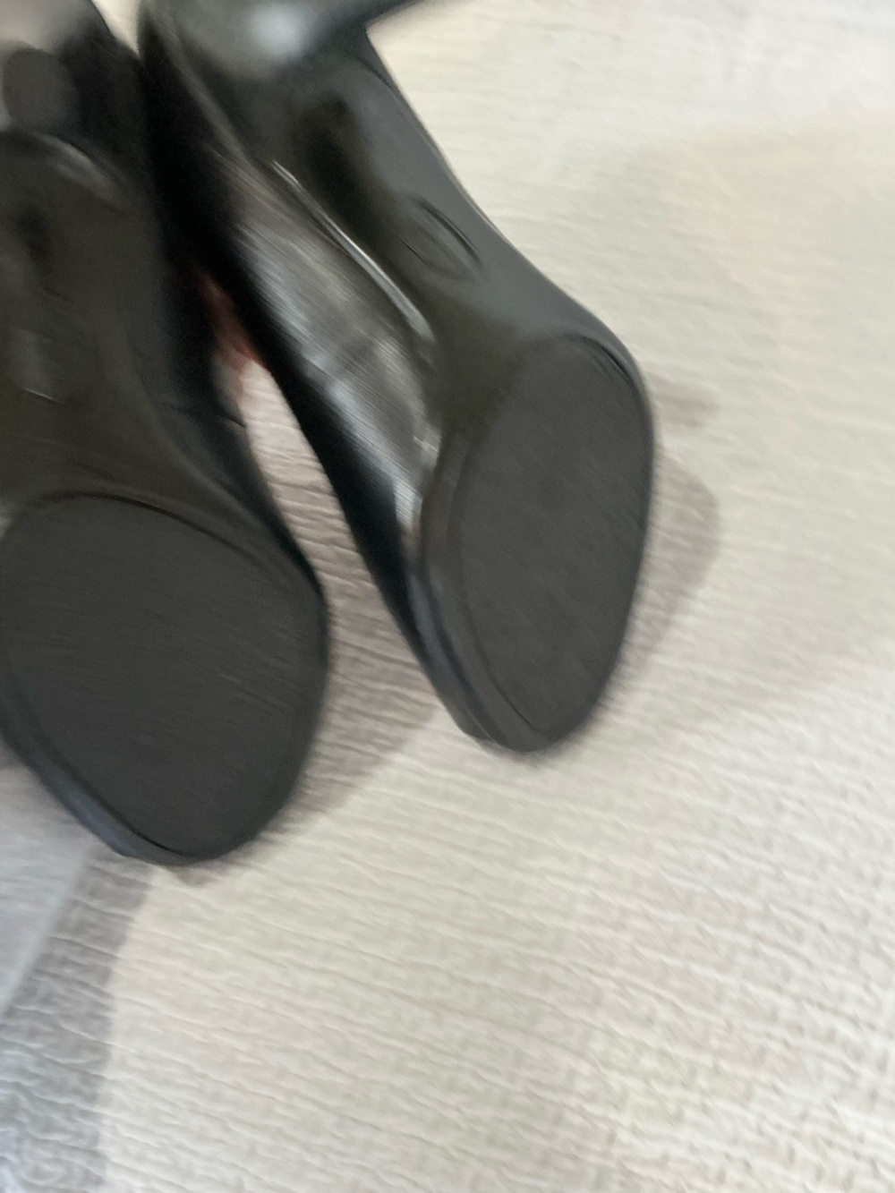 🤎 I Love Comfort Black Leather Peep Toe Shoes 3 1/2 Inch Heels Pumps - Size 8.5 - Picture 6 of 8